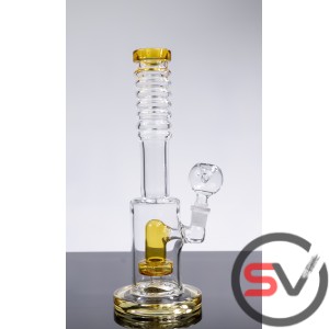 TUBED GLASS CHAMBERED WATER PIPE 10inch